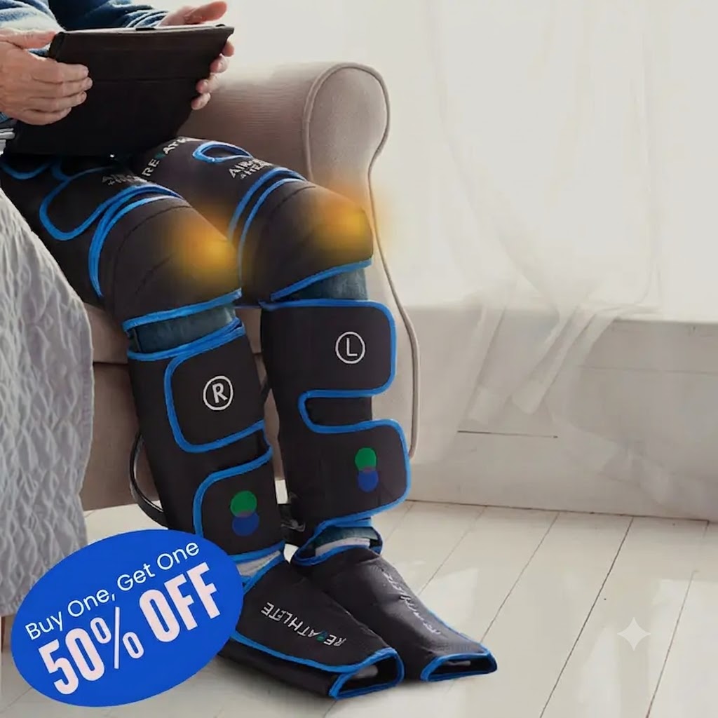 Air-C Compression Massager shown with limited-time 50% off introductory offer